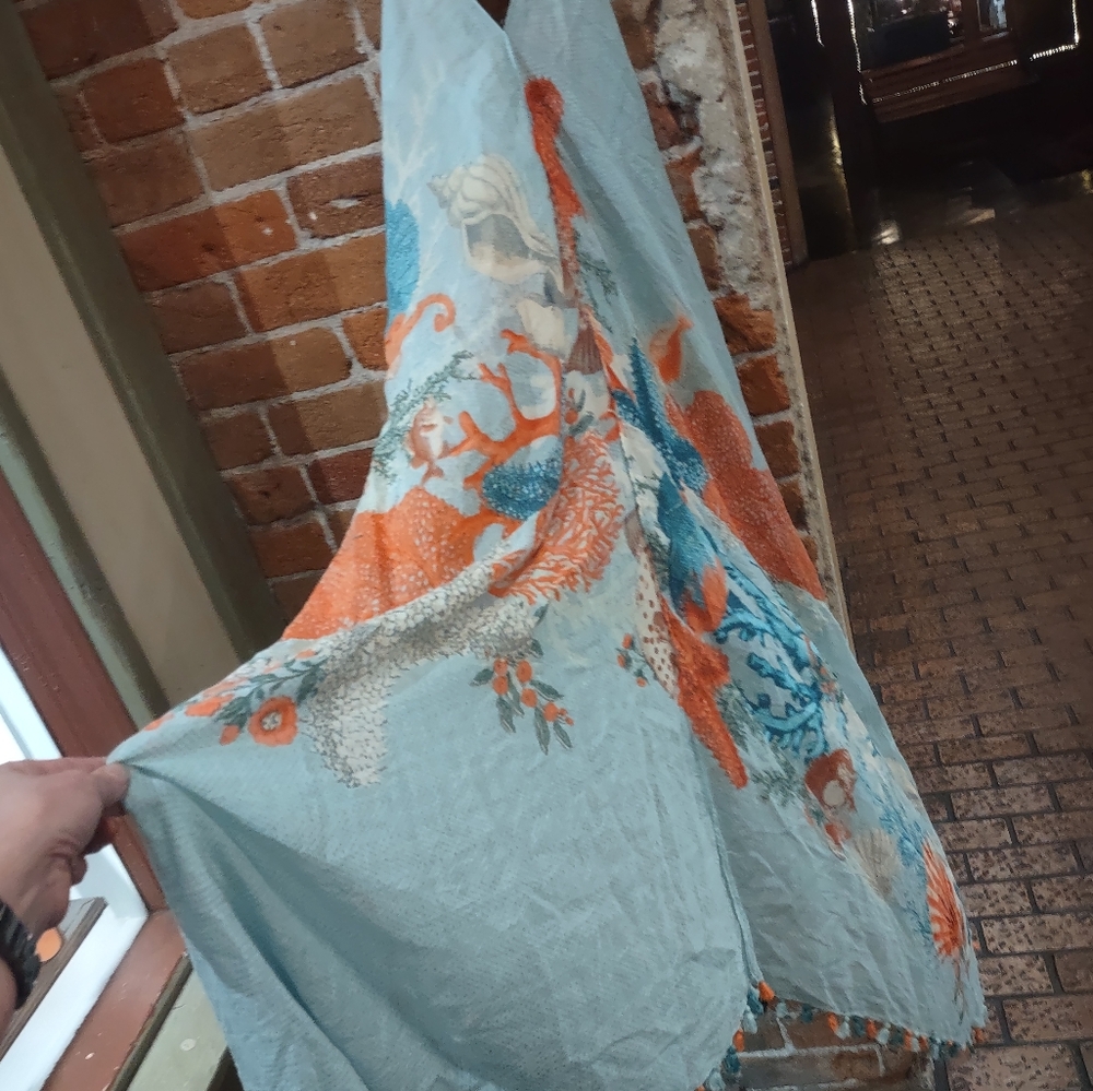 Aratta Cami Dress With Tassel Trim In Ocean View Print - Picture 5 of 11